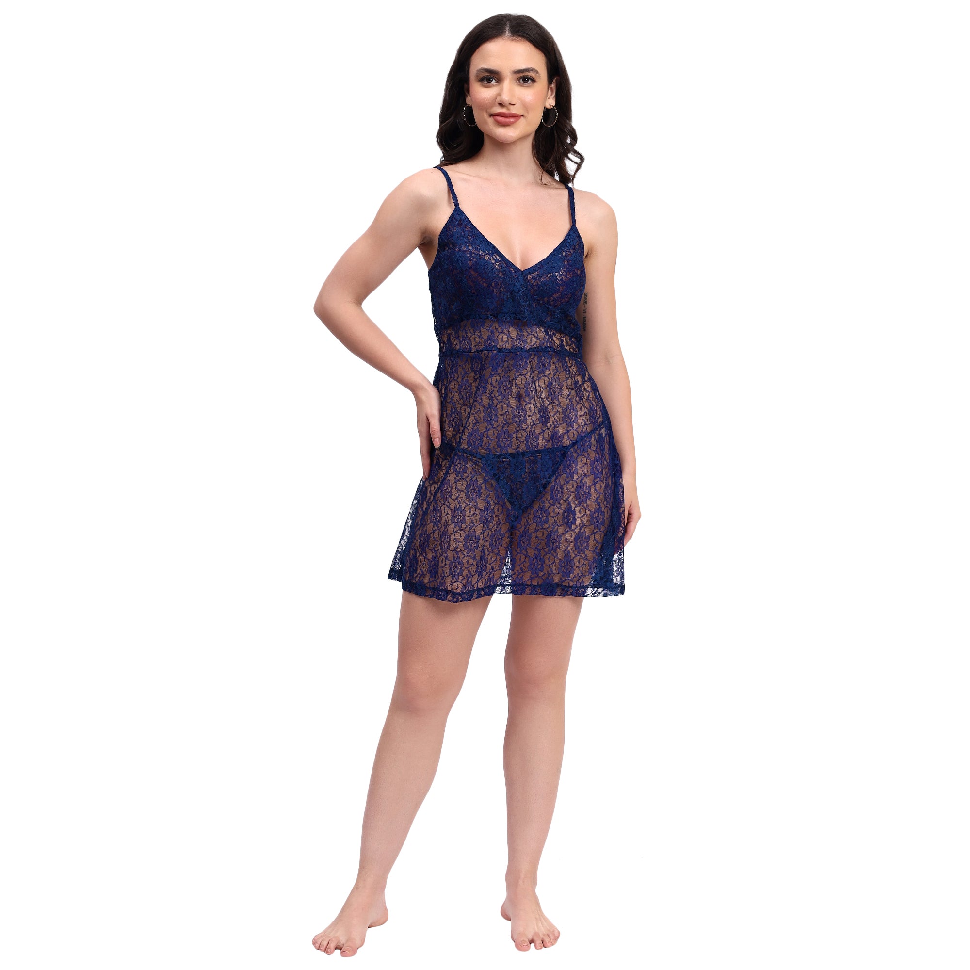 Embroidered Sheer Babydoll